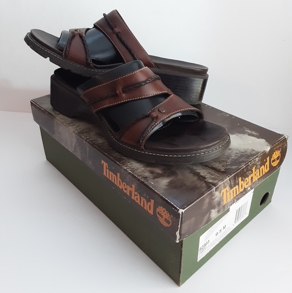 VINTAGE Timberland "Dinner 4 Two" leather slide, Size 9.5 w/OG box, tag - Picture 2 of 13